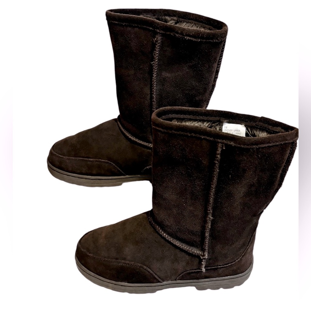 MELROSE AVE GENUINE LEATHER Warm Lined Brown Boots 7M